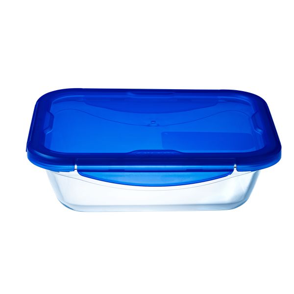 Recipientes de vidrio extragrandes para comida con tapa hermética, 6 piezas  [3 contenedores con tapas] aptos para microondas, horno, congelador y