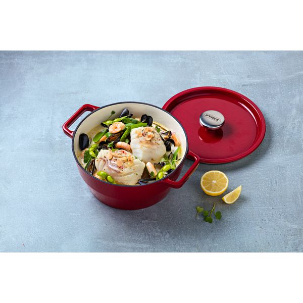 SlowCook Cast iron red Round Casserole - compatible with oven and indu -  Pyrex® Webshop AR
